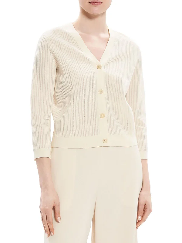 Womens Button Front Short Cardigan Sweater Breathable sweaters