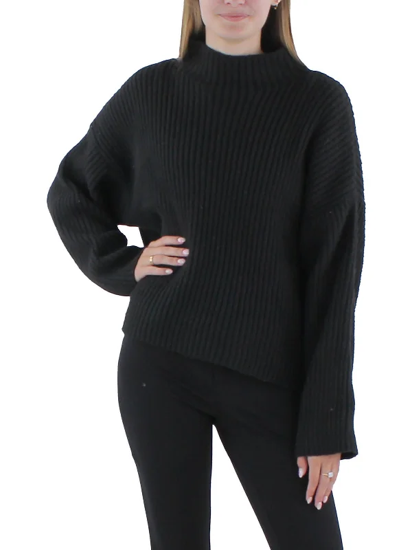 Womens Ribbed Mock Neck Pullover Sweater UV protection sweaters