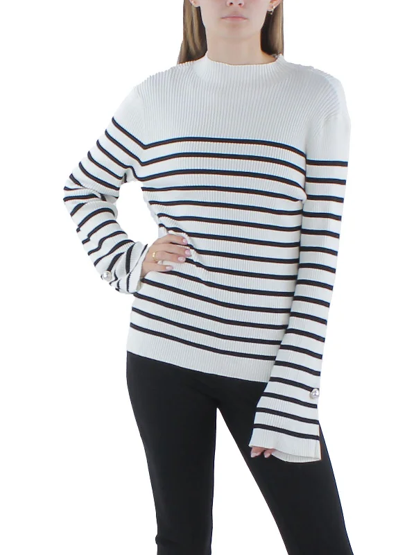 Womens Striped Ribbed Pullover Sweater Vintage sweaters