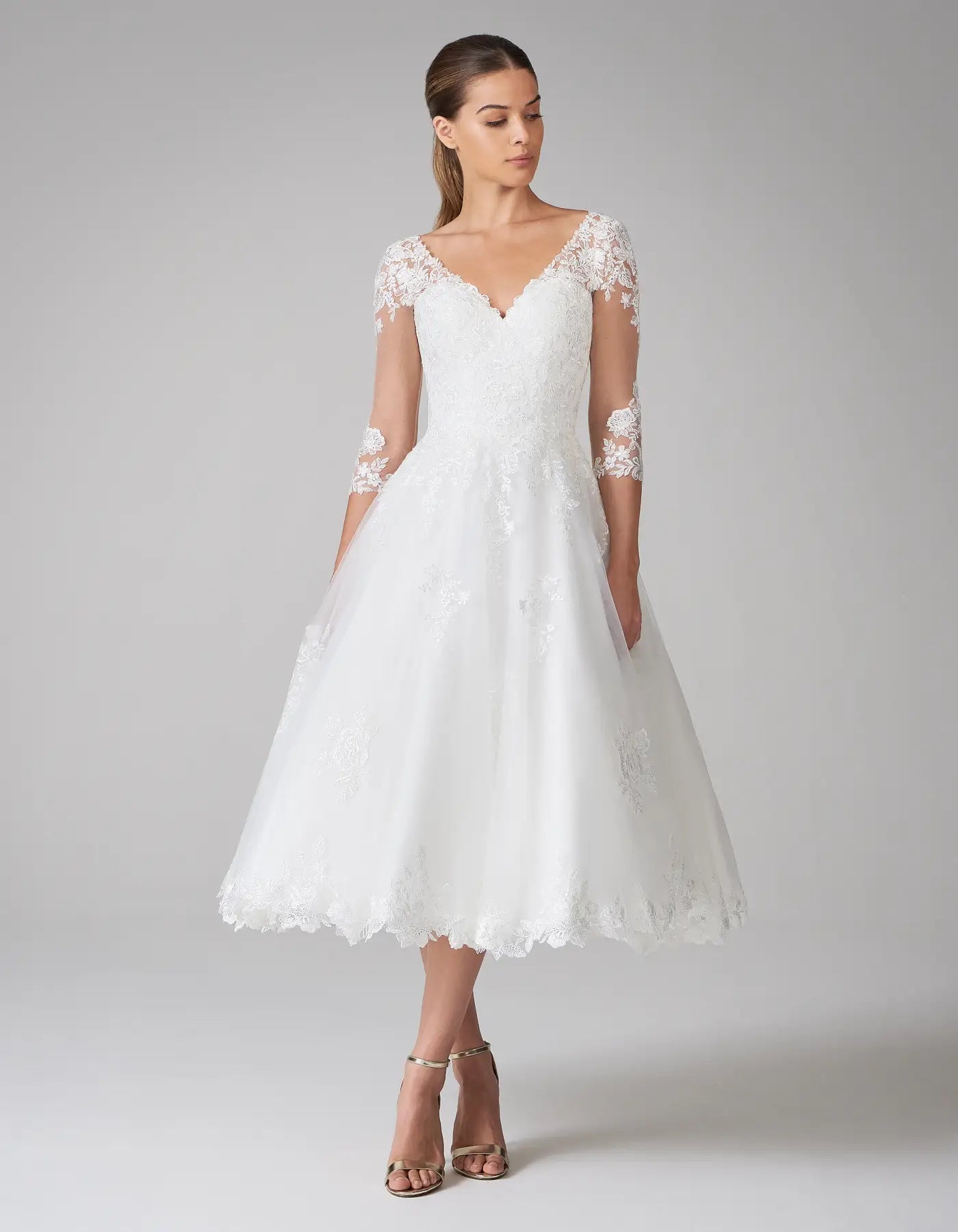 DingJiDress a modern tea length dress with sleeves Wedding Dresses Lace Sleeveless Dress DingJiDress a modern tea length dress with sleeves Wedding Dresses Lace Sleeveless Dress