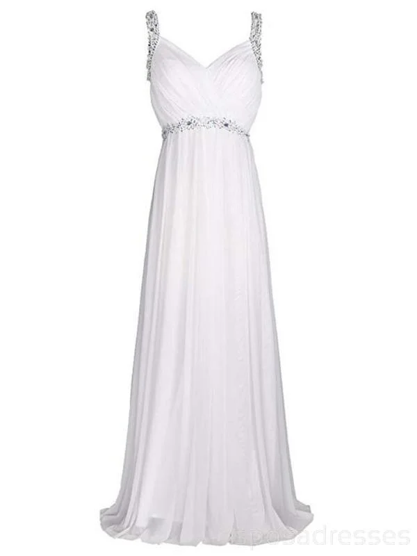 Straps Beaded Cheap Beach Wedding Dresses Online, Cheap Beach Bridal Dresses, WD467 Romantic Wedding Dress Straps Beaded Cheap Beach Wedding Dresses Online, Cheap Beach Bridal Dresses, WD467 Romantic Wedding Dress
