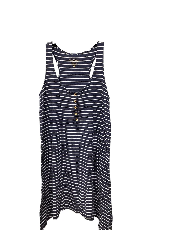 Blue Dress Casual Short Lilly Pulitzer, Size L--Tie Waist Mini Skirt